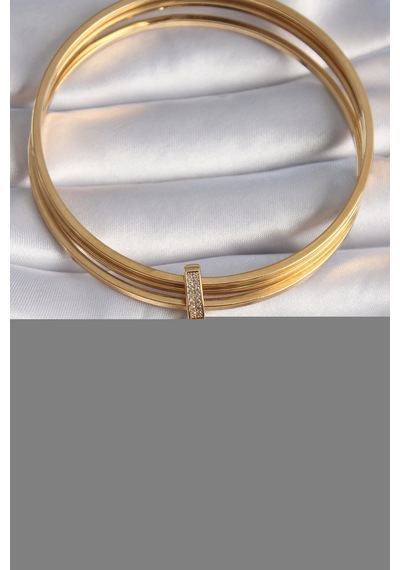 Pirinç Gold Renk Zirkon Taşlı Çapa Model Ajda Charm Renkli