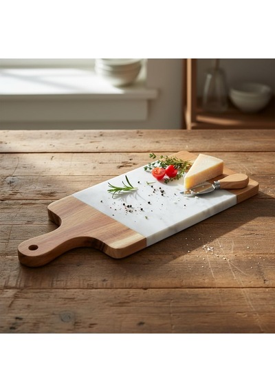 Lexroo Akasya Mermer Sunumluk 33x13 Cm Çok Renkli