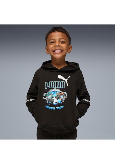 Puma Hot Wheels Çocuk Siyah Kapüşonlu Sweatshirt SiYAH