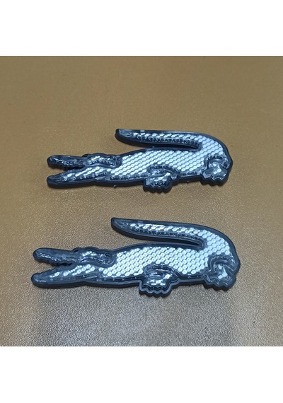 Timsah Şekilli Beyaz Renk Reflektör Yapışkanlı 2 Adet Plastik