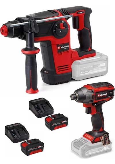 Einhell TP-HD 18/26 Li Bl Akülü Pnömatik Matkap + TP-CI 18/220 Li Bl Vidalama 2x4.0AH Akülü Kömürsüz Set Einhell TP-HD 18/26 Li Bl Akülü Pnömatik Matkap + TP-CI 18/220 Li Bl Vidalama 2x4.0AH Akülü Kömürsüz Set