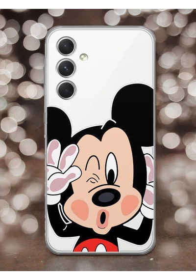 Samsung Uyumlu A54 Mickey Tasarımlı Şeffaf Telefon Kılıfı Çok Renkli