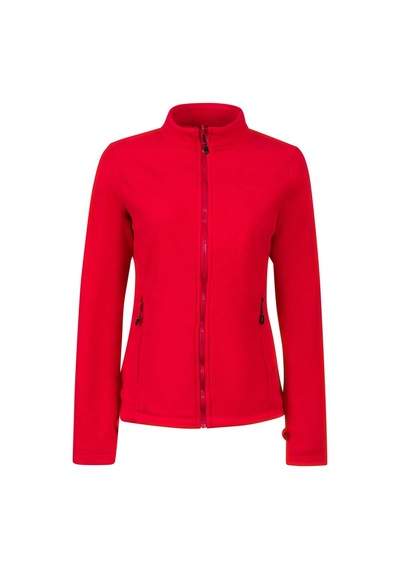 2as Cara Kadın Tam Fermuarlı İnce Polar Sweatshirt Kırmızı