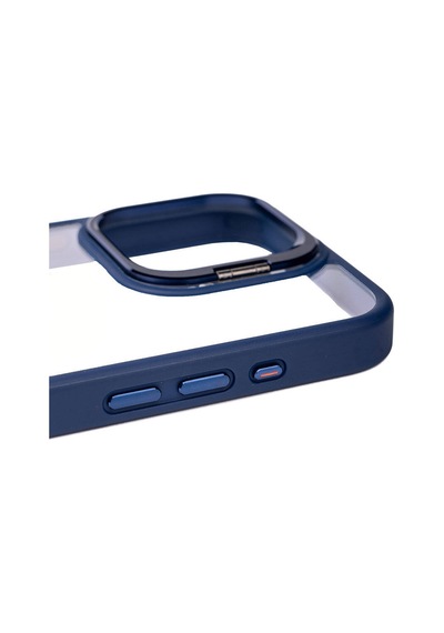 Apple Uyumlu iPhone 15 Pro Kılıf Kamera Lens Korumalı Standlı Zore Klon Lensli Kapak
