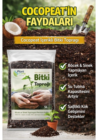 5l Bitki Toprağı Cocpeat, Torf Ve Perlit Karışımlı Böcek Yapmayan Özel Karışım