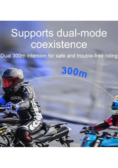 Motosiklet Bluetooth 5.3 Kask İnterkom 2 Kişi 300 Metre Eşleşme Ö