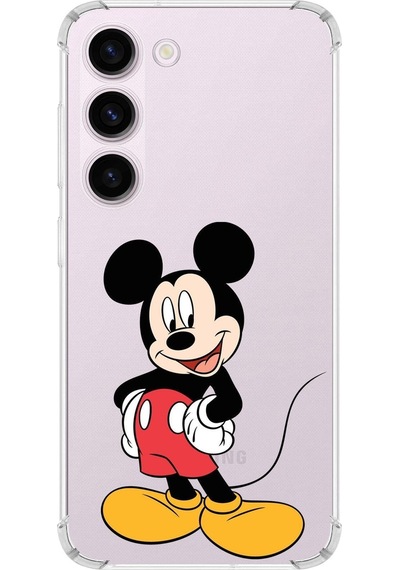 Samsung Galaxy Uyumlu S23 Plus Köşe Korumalı Antişok Kapak Mickey Mouse Tasarımlı Şeffaf Kılıf