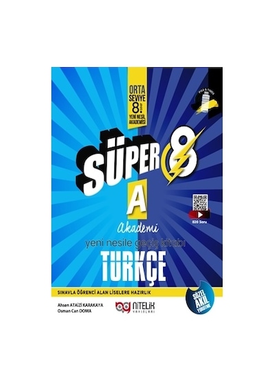 Nitelik Süper 8. Sınıf Türkçe A Akademi Orta Seviye Yeni Nesil