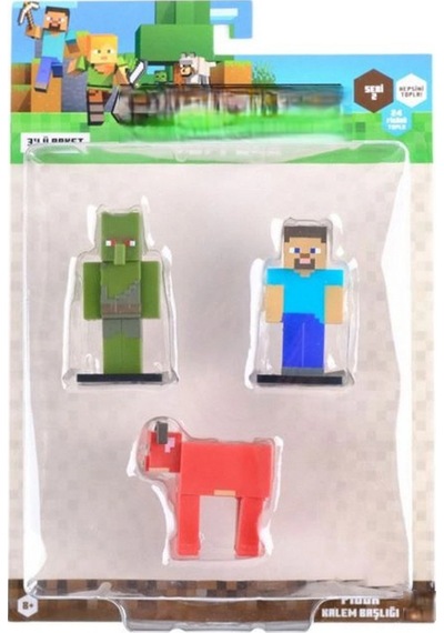 3d Toppeez 3'lü Figür Seti Seri 2 Minecraft