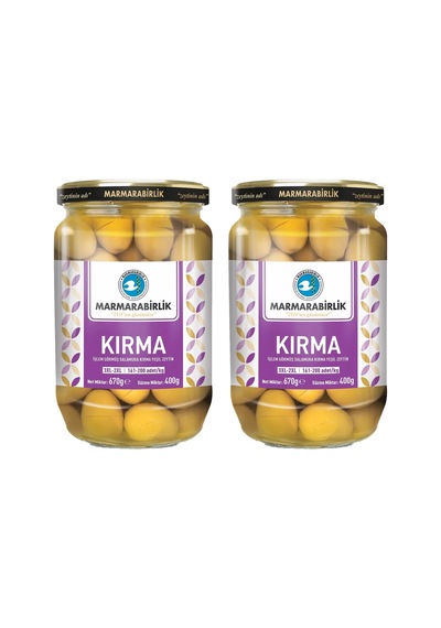 Marmarabirlik Yeşil Kırma Zeytin 400 Gr Cam 3xl-3xl X 2 Adet