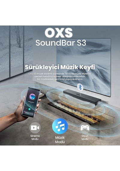 Oxs S3 Tv Için Ses Barları, Dahili Subwoofer İle Ev Sineması Ses Sistemi
