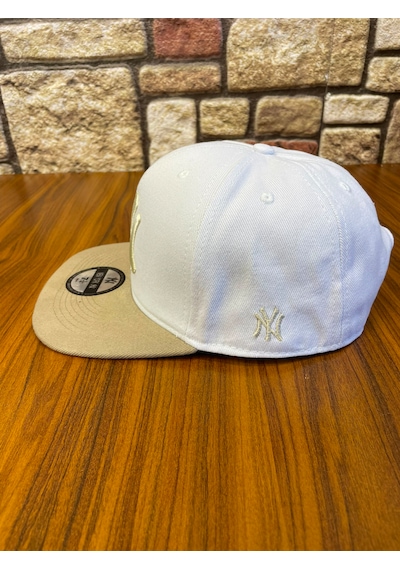 Hamze Ny New York Nakış Hip-hop Snapback Rapper Basket Beyzbol Şapka Cap Beyaz - Bej