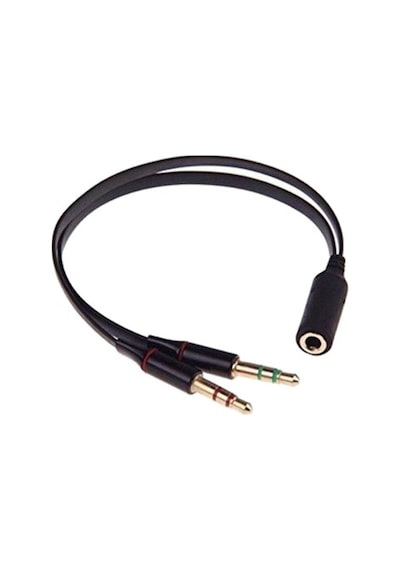 Aux To 2 Aux Kablo 3.5 Mm Jack Girişini 2 Aux A Çeviren Kablo Mikrofon Ve Kulaklık Çevirici Aparat