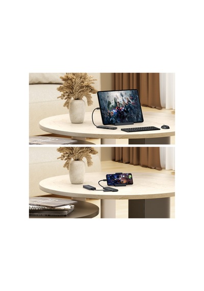 Lemorele Tc300, Type-c Çoklayıcı Hub - Çift Hdmı - 10gbps Usb 3.1 - 10 Portlu 100w Pd Şarjlı Docking Station