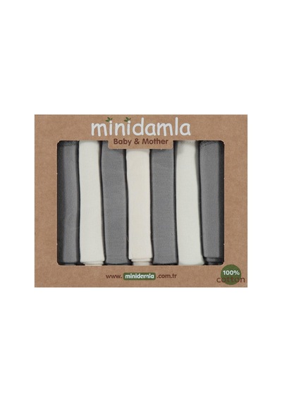 Minidamla 7li Ağız Mendili - Gri
