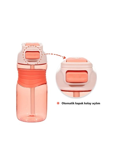 Vagonlife 450ml Pipetli Tritan Su Matarası Sarı-Mavi-Turuncu VGN030