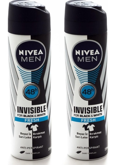 Erkek Deodorant Invisible Black&white Fresh 150 Ml X 2 Adet
