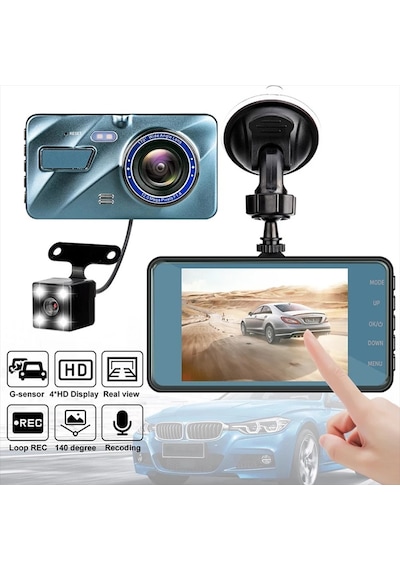 Çift Kameralı Araç Kamerası - Full Hd 1296p, 4.0'' Ekran