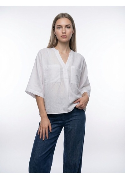 LOFT Loose Fit Kadın Gömlek K.kol Lf2043546 Q1.v1 Beyaz