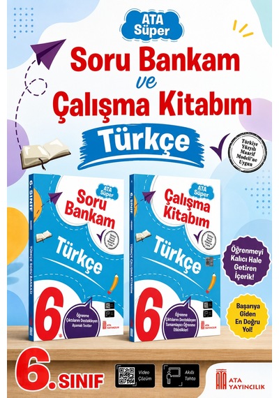 6. Sınıf Ata Süper Türkçe Soru Bankam + Çalışma Kitabım Seti