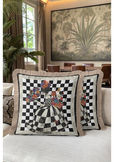 Retro Gothic Girl Motifli Saçaklı Yastık Kılıfı-sanatsal Figürlü Siyah Ekru Püsküllü Kırlent Kılıfı Fırtına Gece Mavisi Retro Gothic Girl Motifli Saçaklı Yastık Kılıfı-sanatsal Figürlü Siyah Ekru Püsküllü Kırlent Kılıfı Fırtına Gece Mavisi