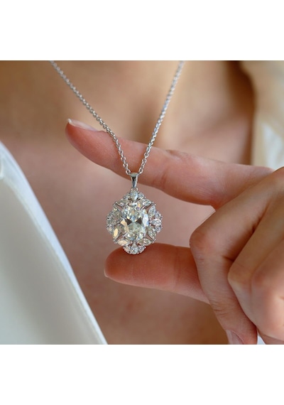 Okyanusun Kalbi Prenses Sky Diamond Gümüş Kolye Gümüş
