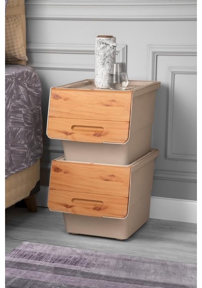 Tr Motek Bambu Tekerlekli Organizer Çok Amaçlı Saklama Kutusu 2x12 Lt Genel