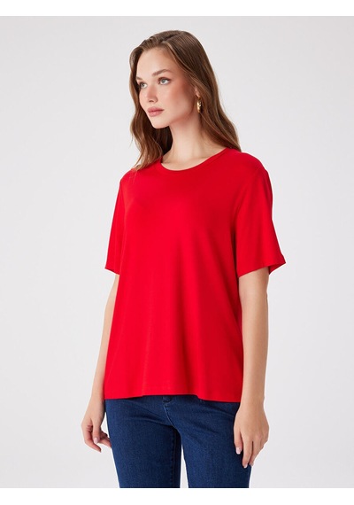 Faik Sönmez Yuvarlak Yaka Kısa Kol T-shirt W27tsh002 Bw27tsh00241 Kırmızı