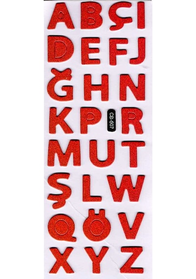 Sticker Kabartmalı Sticker Defter Planlayıcı Etiket Cb507 16x7 Cm- Kırmızı Harfler Çok Renkli