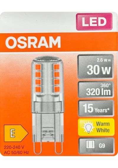 Osram Led Kapsül Ampul, 2,6w 30w , 2700k Sarı Işık, G9 Duylu Diğer