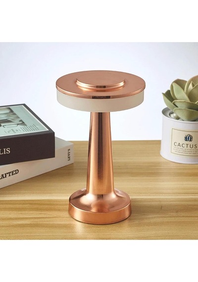 Şarjlı Dokunmatik Led Masa Lambası Metal Taşınabilir Gece Işığı Ev, Kafe, Restoran İçin Metalik