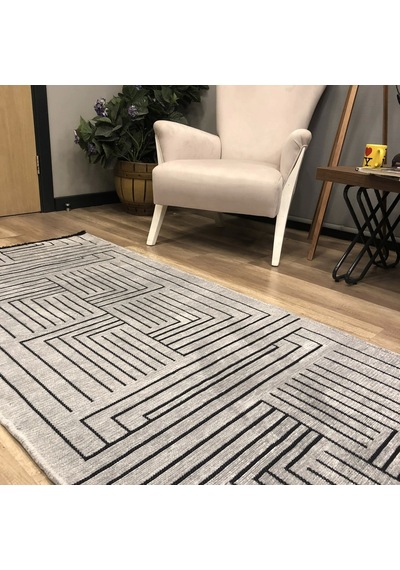 Hoom Rugs Prestij Eko 339 Açık Gri Dekoratif Yıkanabilir Kilim