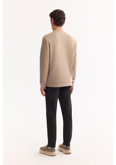 Avva Erkek Vizon Bisiklet Yaka Pamuklu Bi-stretch Baskılı Regular Fit Sweatshirt A52y1289