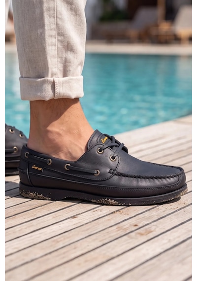 Blue Boy Marina Siyah Hakiki Deri Lüks Erkek Tekne Ayakkabısı, Makosen, Loafer Ve Casuall Ayak...