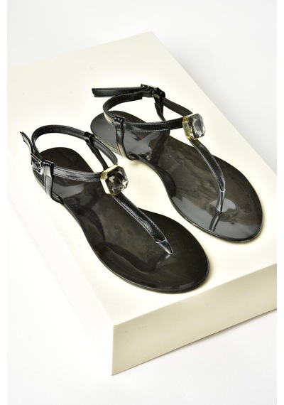 Fox Shoess272095209 Siyah Parmak Arası Kadın Sandalet Siyah