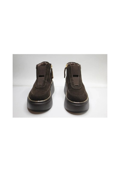 Kadın Hakiki Deri Günlük Sneaker Bot Kahverengi
