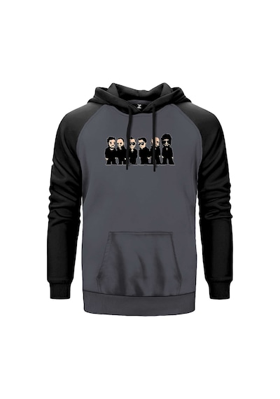 Linkin Park Minutes Cartoon Gri Renk Reglan Kol Sweatshirt Gri