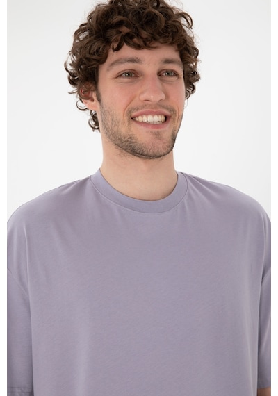 U.S. Polo Assn. Erkek Long Fit Bisiklet Yaka Gri Basic Tişört 50305988-VR024