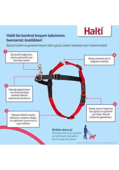 Company Of Animals Halti Köpekler İçin Önden Kontrollü Göğüs Tasması, Orta Boy