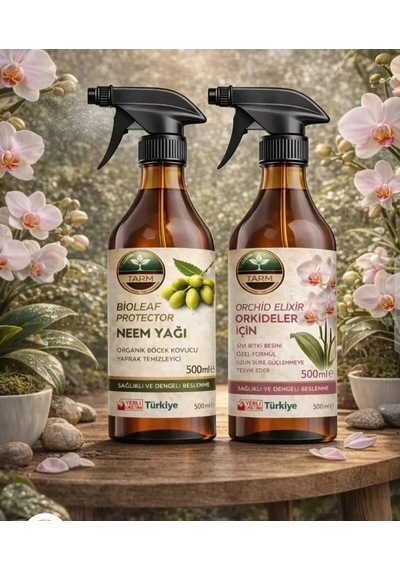 İkili Bakım Seti Orchid Elixir Sprey Orkide Bitki Besini Ve Bioleaf Protector Sprey Neem Yağı 1 L