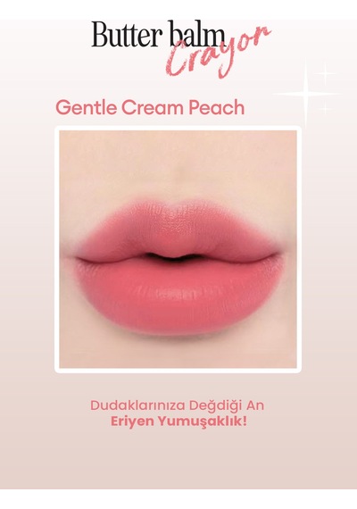 Kremsikalem Şeklinde Renkli Dudak Balmı & Kalemtıraş Clıo Butter Balm Crayon 009 Gentle Cream Peach 09