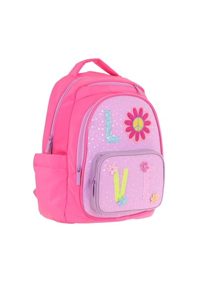 Kaukko Kids Simli Love Desenli Kız Çocuk Dört Bölmeli Okul Çantası - L5211 Pembe - Mor