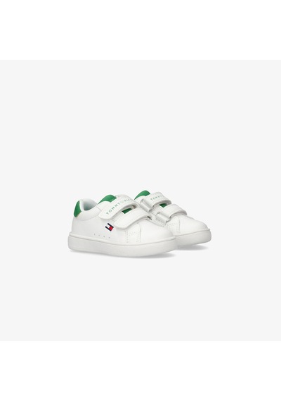 Tommy Hilfiger Flag Velcro Çocuk Beyaz/yeşil Spor Ayakkabı T1x9-33836-1355x165 Yeşil