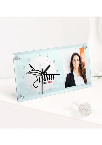 Kişiye Özel Avukat Temalı Masaüstü Cam Saat - 9