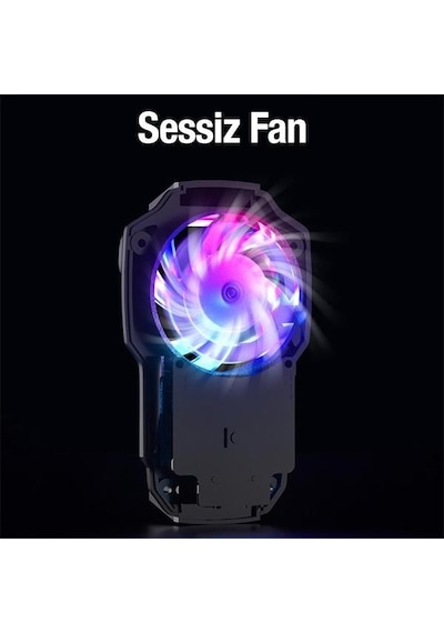 Polham Universal Rgb Işıklı 700mah Şarjlı Radyatörlü Süpercool Oyuncular İçin Telefon Soğutma Fanı