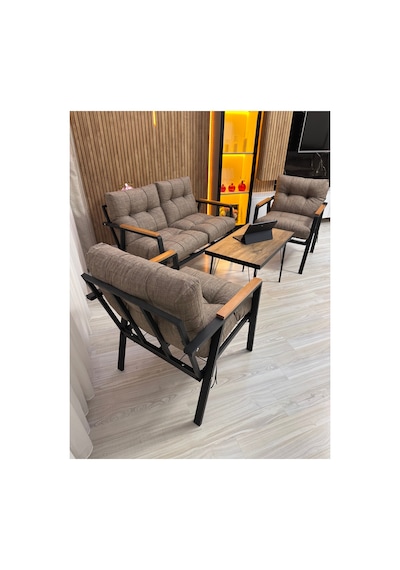 Houseart Menekşe Balkon, Bahçe,teras,cafe - Salon - Metal Kanepe Koltuk Takımı - 2 1 1 Sehpa Cappuccino Houseart Menekşe Balkon, Bahçe,teras,cafe - Salon - Metal Kanepe Koltuk Takımı - 2 1 1 Sehpa Cappuccino