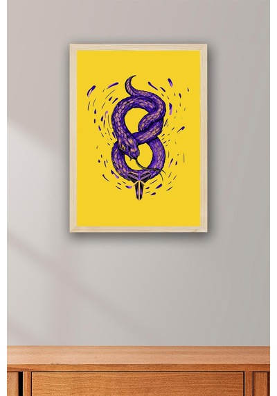 Kobe Bryant 8 Balck Mamba Çerçeveli Tablo - Basketbol Nba Posteri Tablo