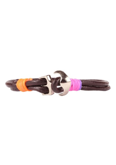 Tblk03555 Gemi Çapası Figür Deri Unisex Bileklik 20 Cm 3550-3592 Çok Renkli