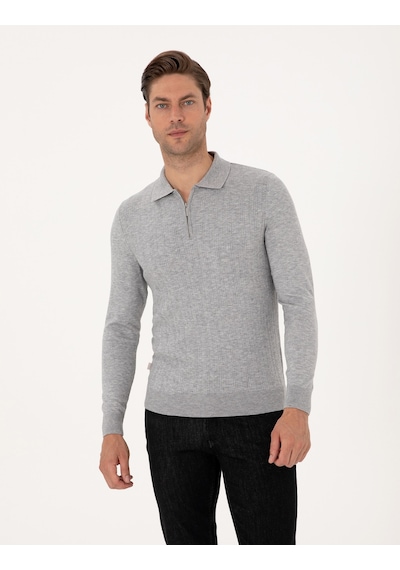 Pierre Cardin Erkek Açık Gri Melanj Kazak /triko 50315729-vr091 Açık Gri Melanj