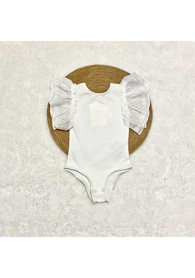 Minaz Baby Kolları Fırfırlı Beyaz Zıbın Beyaz